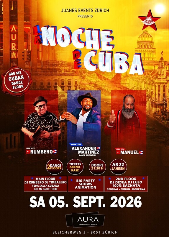 ★ LA NOCHE DE CUBA ★ Summer End Sa 05. Sept. 26 AURA Club.