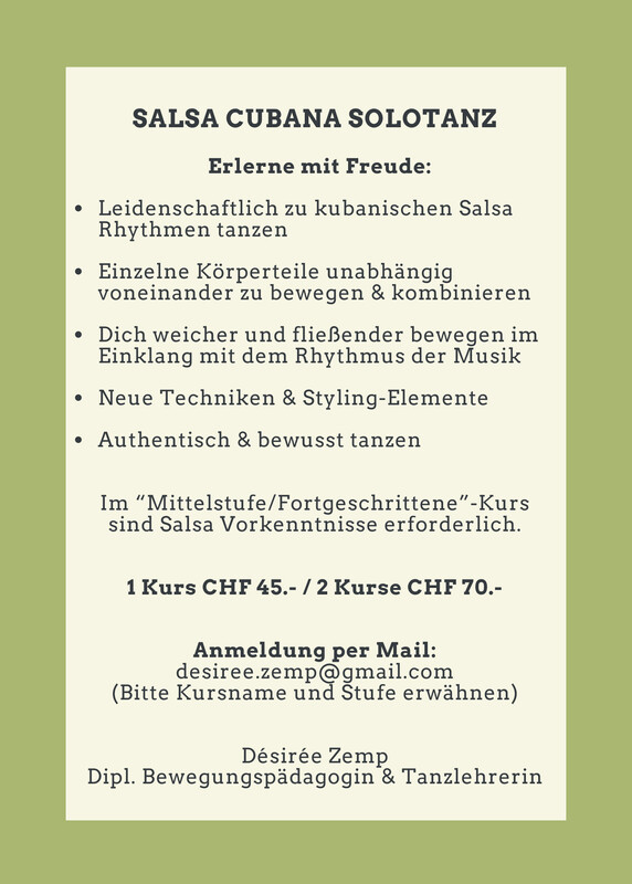 Salsa Cubana Movimientos Workshop mit live Musik