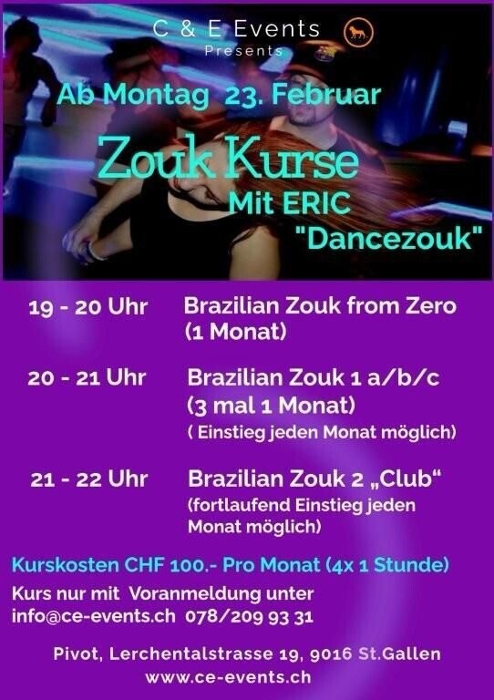 Brazilian Zouk Kurse in St. Gallen